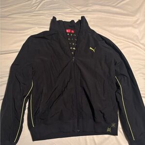 Puma Black and Yellow Windbreaker with High Collar